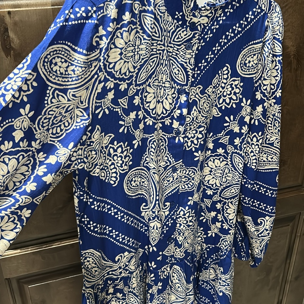 NWT H&M Ikat Paisley Dress Size M - Picture 4 of 12